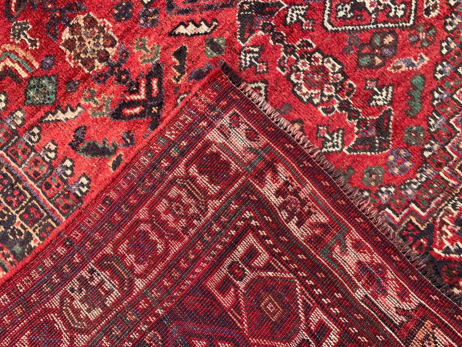 8'4 x 5'5 Hand-Knotted Persian Wool Rug - Red Tribal Medallion Design - KBHM-973