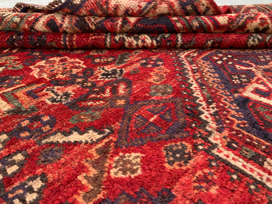 8'4 x 5'5 Hand-Knotted Persian Wool Rug - Red Tribal Medallion Design - KBHM-973