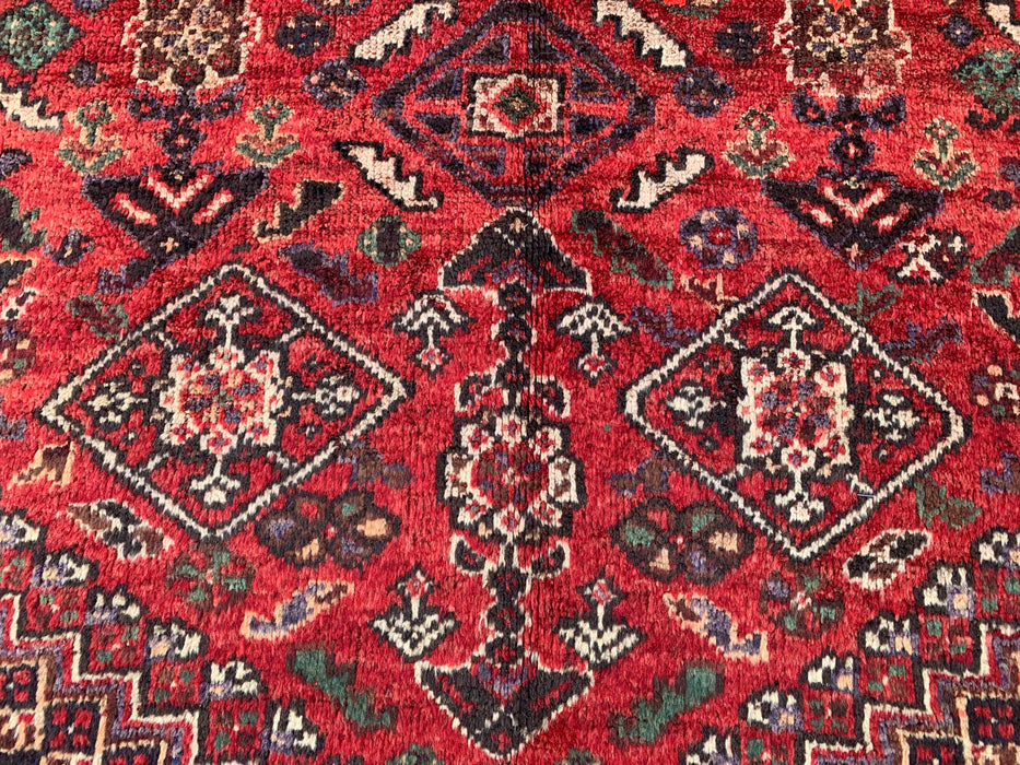 8'4 x 5'5 Hand-Knotted Persian Wool Rug - Red Tribal Medallion Design - KBHM-973