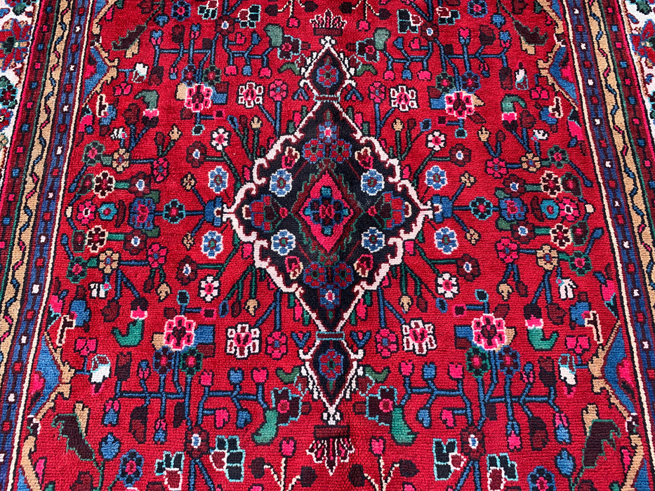 10'2 x 7'1 Hand-Knotted Persian Wool Rug - Red Floral Medallion Design - KBHM-978