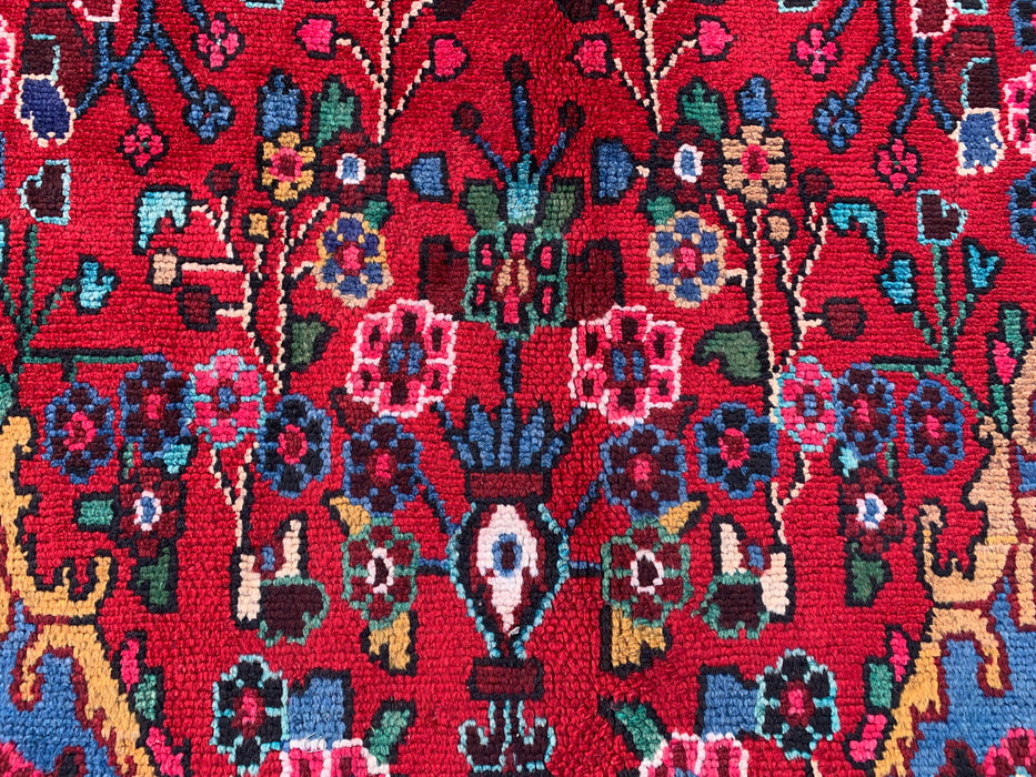 10'2 x 7'1 Hand-Knotted Persian Wool Rug - Red Floral Medallion Design - KBHM-978