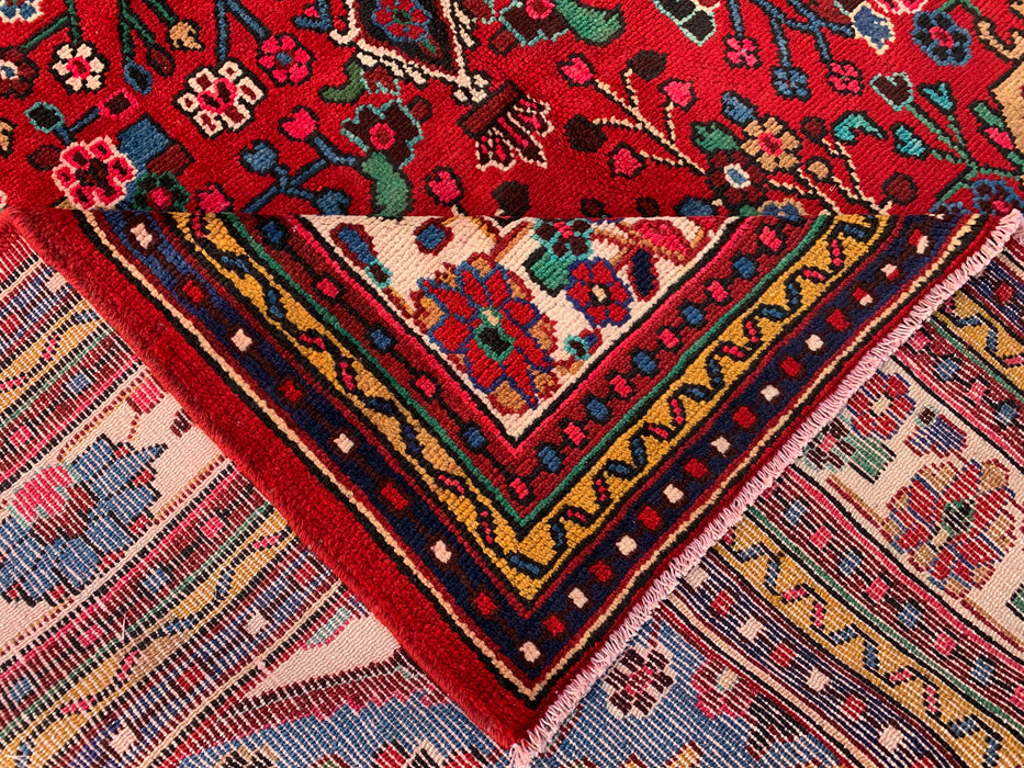 10'2 x 7'1 Hand-Knotted Persian Wool Rug - Red Floral Medallion Design - KBHM-978