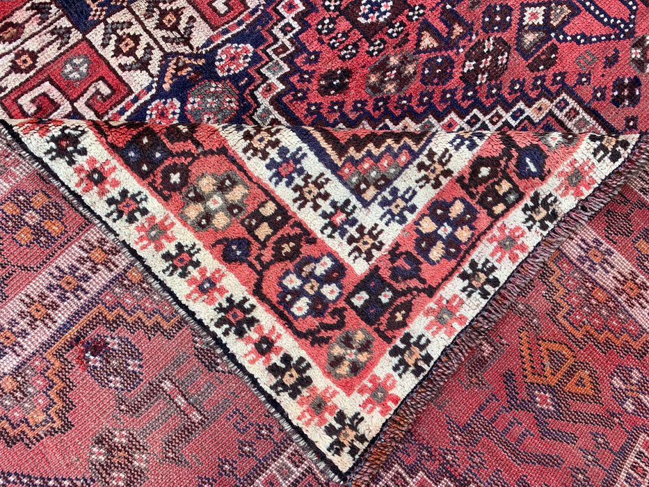 7'7 x 4'10 Hand-Knotted Persian Wool Rug - Faded Coral Tribal Medallion Design - KBHM-979