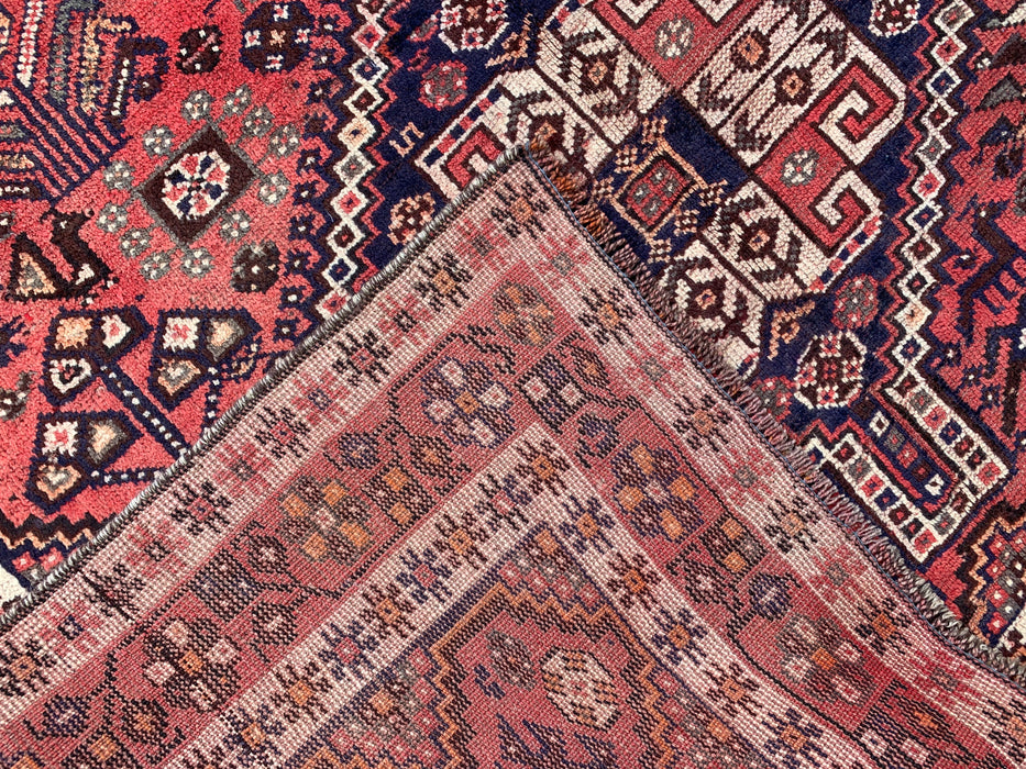 7'7 x 4'10 Hand-Knotted Persian Wool Rug - Faded Coral Tribal Medallion Design - KBHM-979