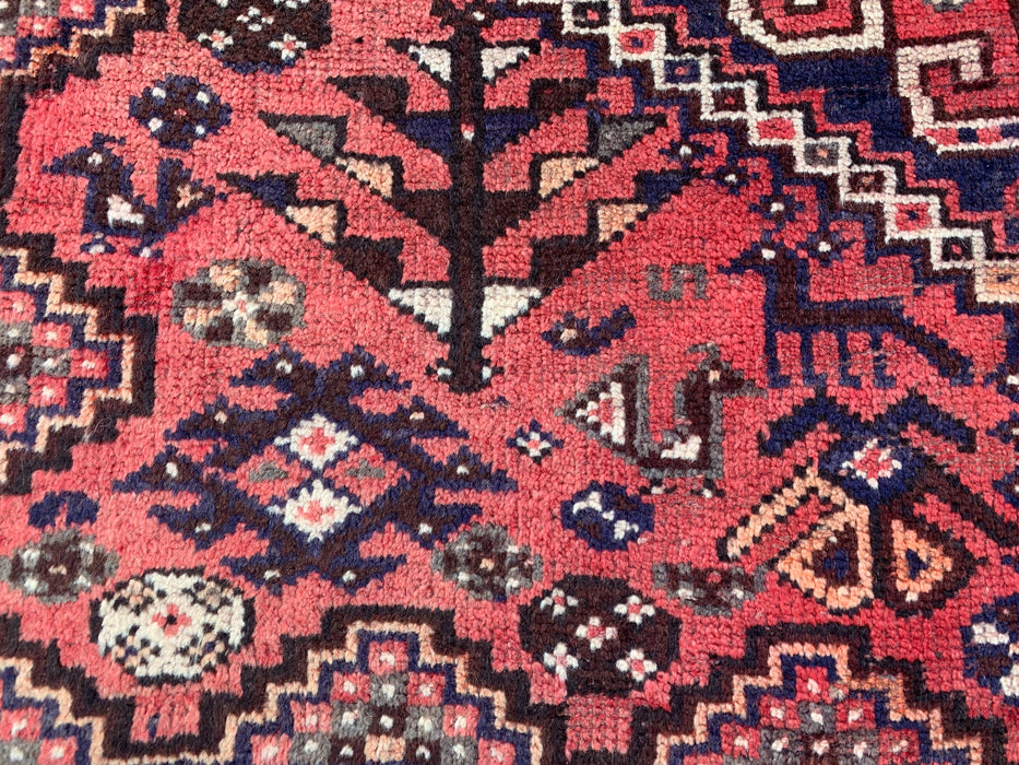 7'7 x 4'10 Hand-Knotted Persian Wool Rug - Faded Coral Tribal Medallion Design - KBHM-979