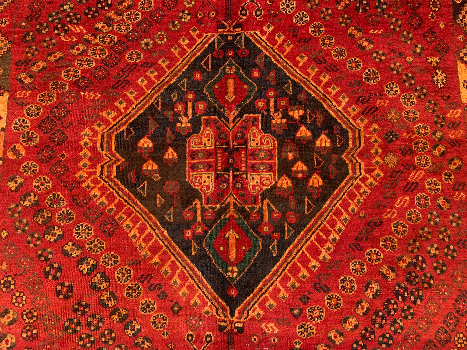 8'0 x 4'11 Hand-Knotted Persian Wool Rug - Red Tribal Medallion Design - KBHM-981