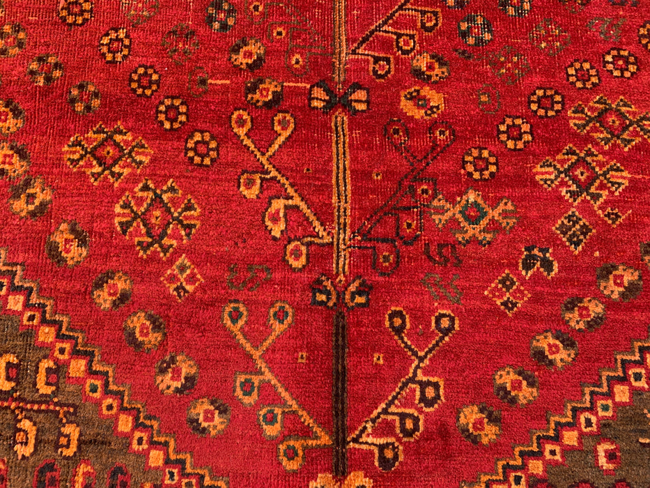 8'0 x 4'11 Hand-Knotted Persian Wool Rug - Red Tribal Medallion Design - KBHM-981