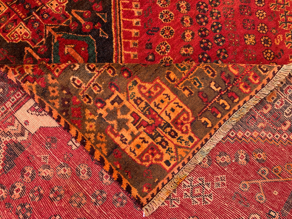 8'0 x 4'11 Hand-Knotted Persian Wool Rug - Red Tribal Medallion Design - KBHM-981