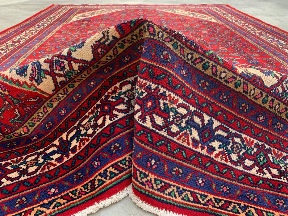 10'2 x 7'0 Hand-Knotted Persian Wool Rug - Red Medallion Design - KBHM-982