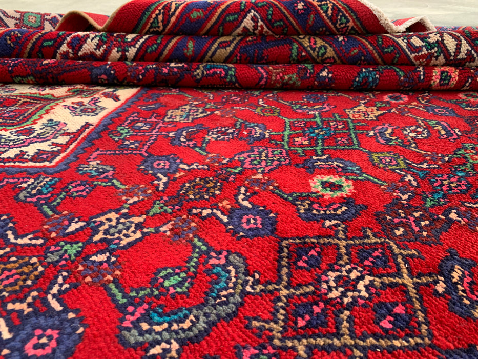 10'2 x 7'0 Hand-Knotted Persian Wool Rug - Red Medallion Design - KBHM-982