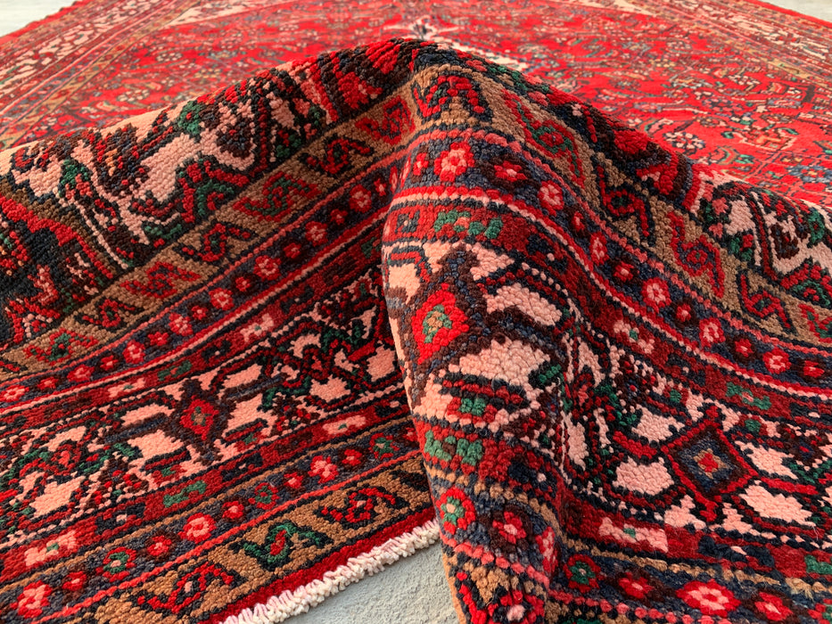 9'10 x 7'0 Hand-Knotted Persian Wool Rug - Red Medallion Design - KBHM-985