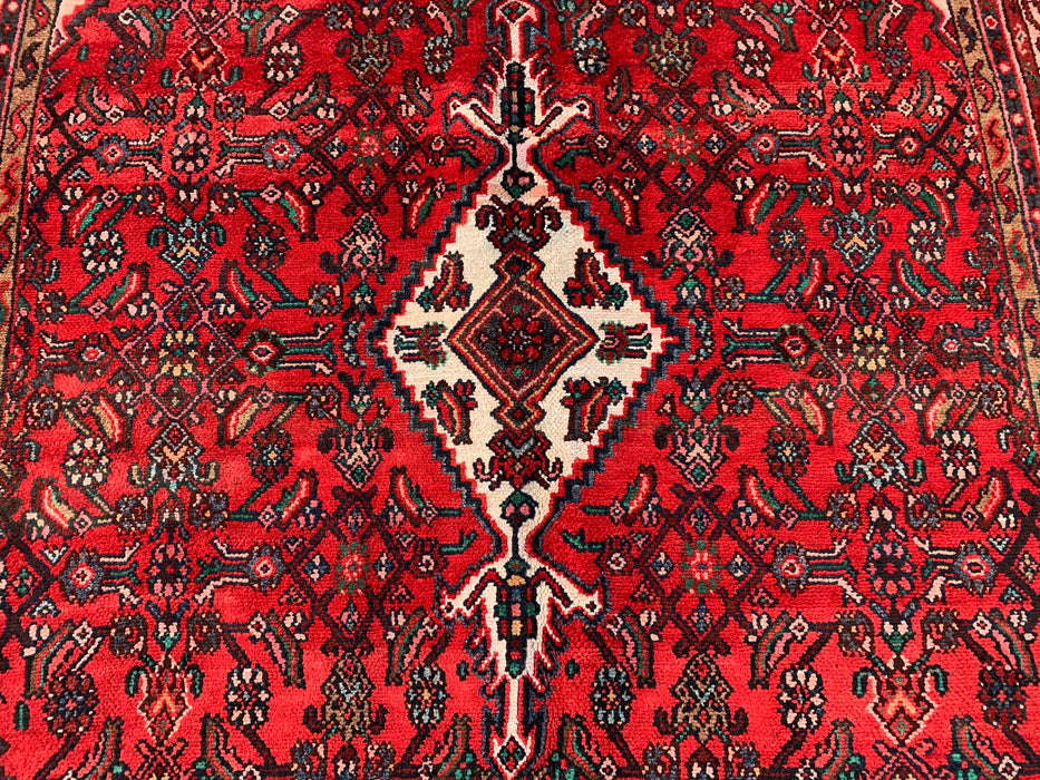 9'10 x 7'0 Hand-Knotted Persian Wool Rug - Red Medallion Design - KBHM-985