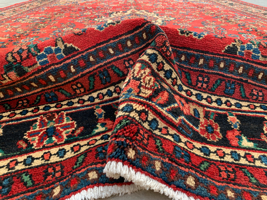 12'0 x 9'0 Hand-Knotted Persian Wool Rug - Red Floral Medallion Design - KBHM-986