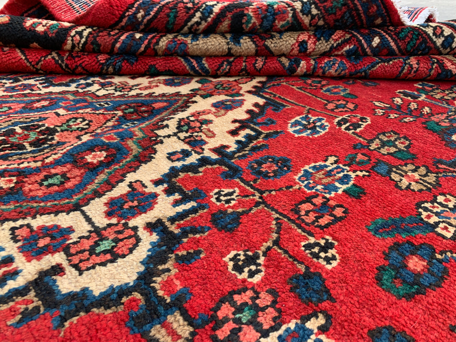 12'0 x 9'0 Hand-Knotted Persian Wool Rug - Red Floral Medallion Design - KBHM-986