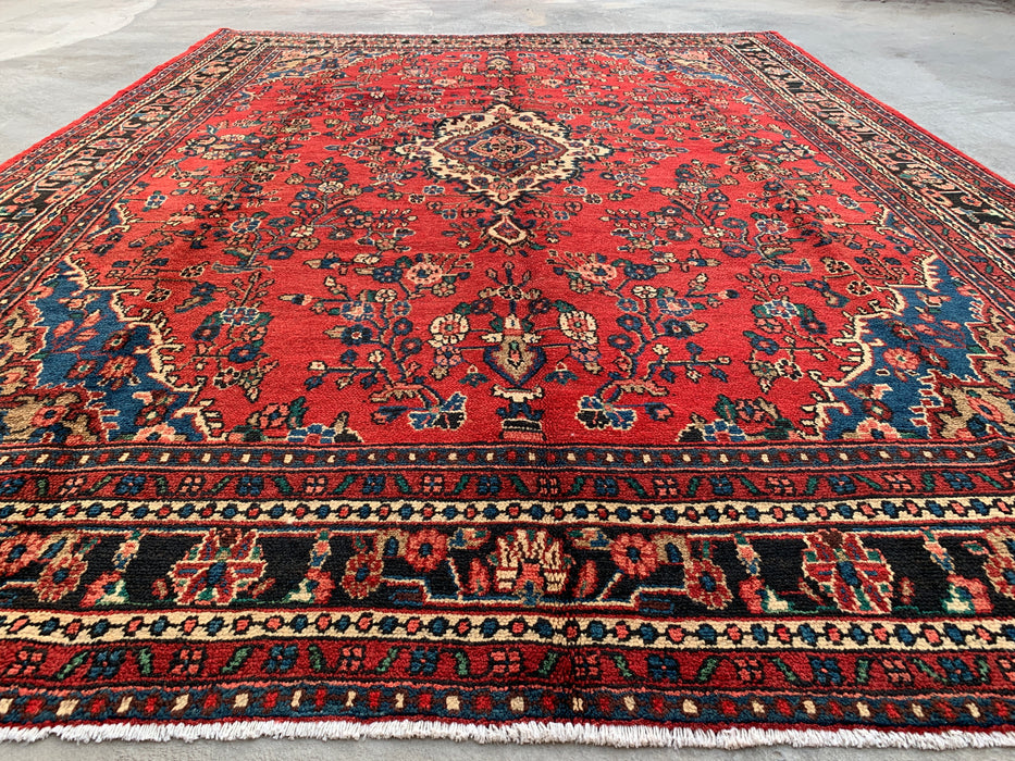 12'0 x 9'0 Hand-Knotted Persian Wool Rug - Red Floral Medallion Design - KBHM-986