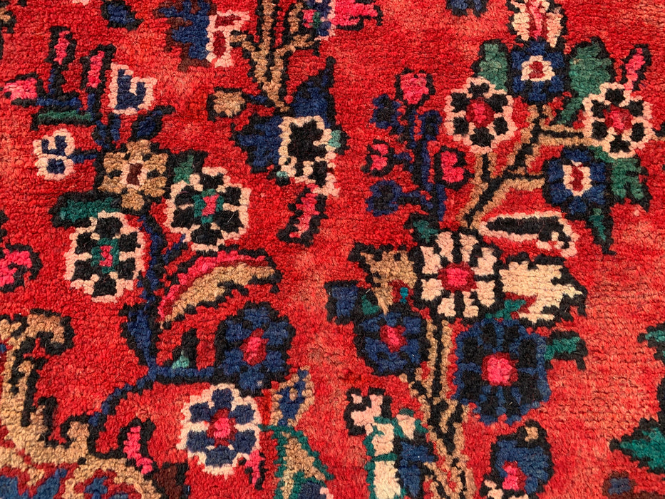 9'10 x 7'2 Hand-Knotted Persian Wool Rug - Red Floral Medallion Design - KBHM-988