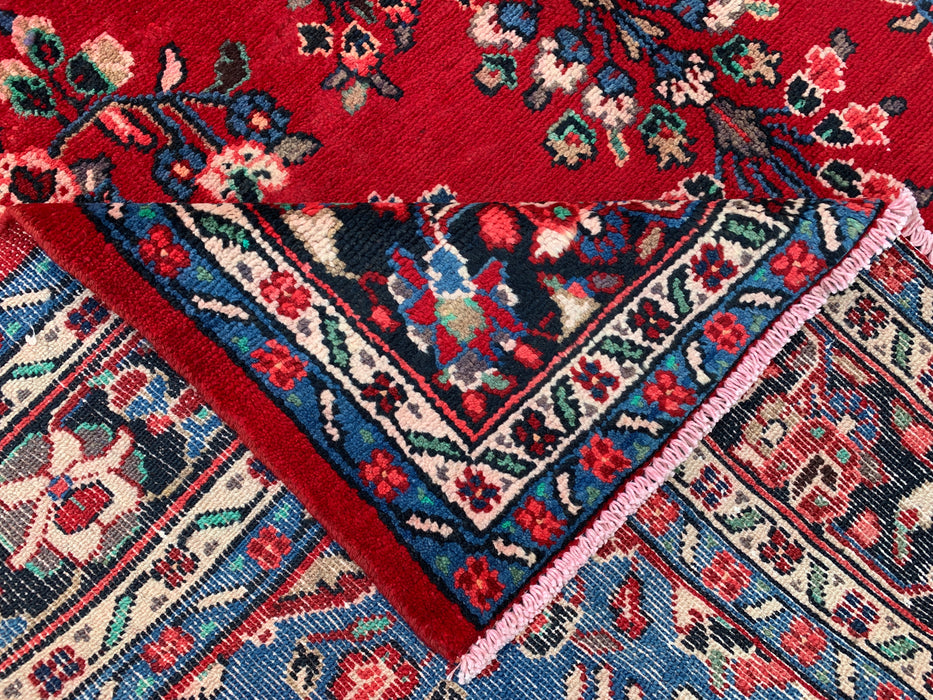 10'0 x 7'1 Hand-Knotted Persian Wool Rug - Red Floral Medallion Design - KBHM-989