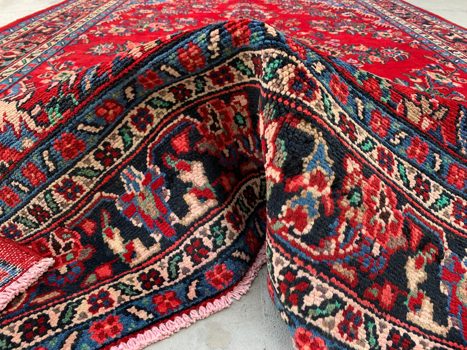 10'0 x 7'1 Hand-Knotted Persian Wool Rug - Red Floral Medallion Design - KBHM-989