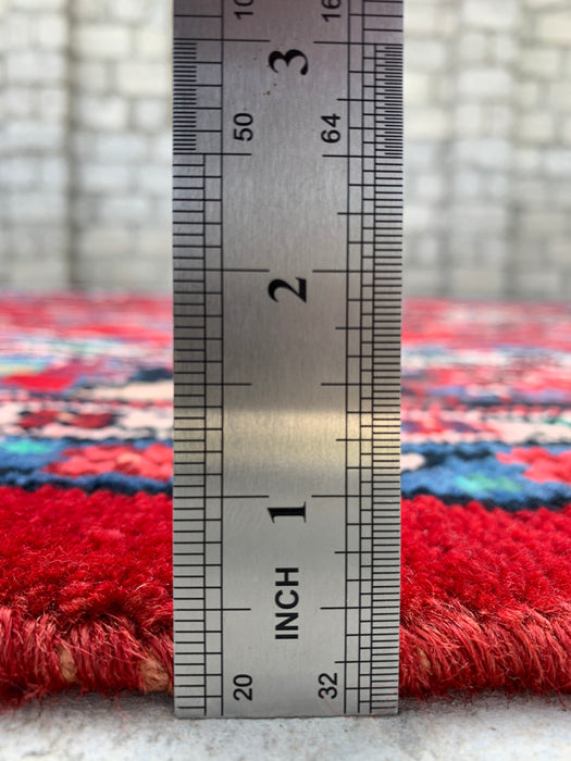 10'0 x 7'1 Hand-Knotted Persian Wool Rug - Red Floral Medallion Design - KBHM-989