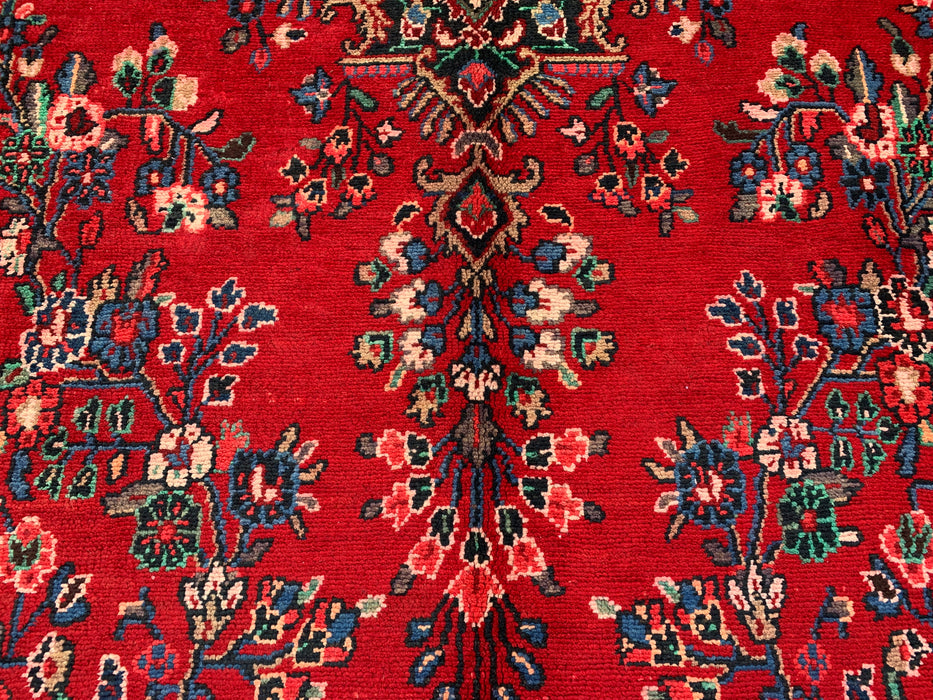 10'0 x 7'1 Hand-Knotted Persian Wool Rug - Red Floral Medallion Design - KBHM-989