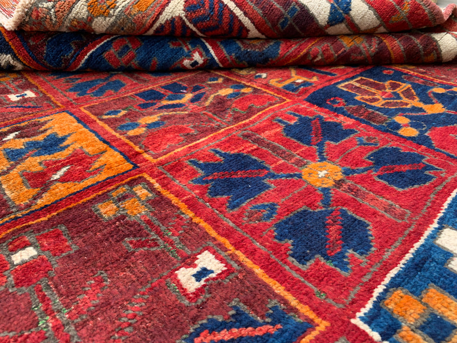 6'3 x 5'1 Hand-Knotted Persian Wool Rug - Multicolor Geometric Patchwork Design - KBHM-990