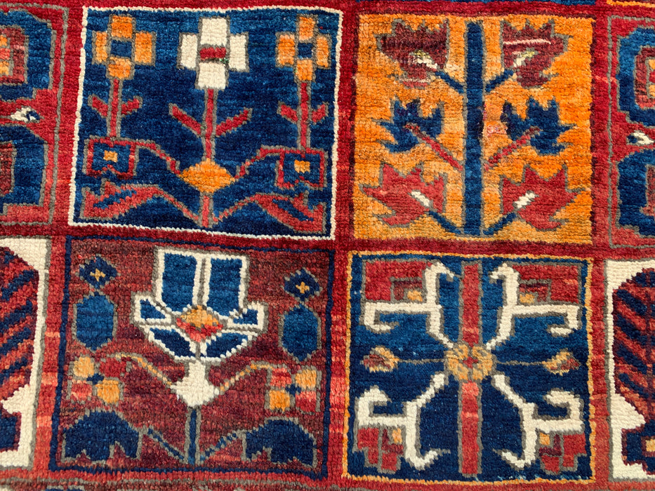 6'3 x 5'1 Hand-Knotted Persian Wool Rug - Multicolor Geometric Patchwork Design - KBHM-990