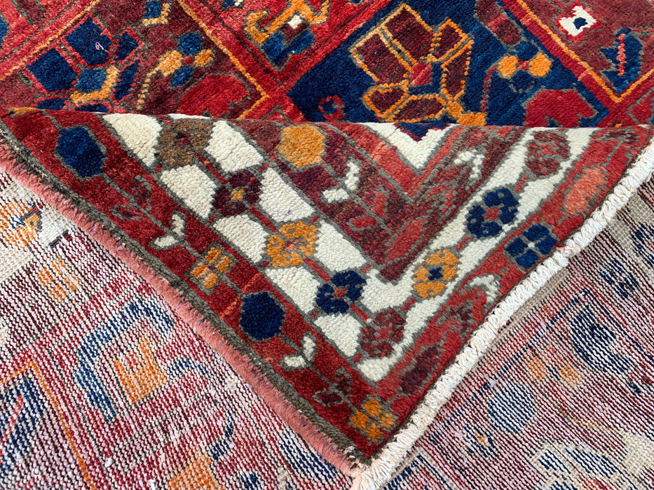 6'3 x 5'1 Hand-Knotted Persian Wool Rug - Multicolor Geometric Patchwork Design - KBHM-990