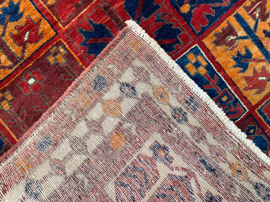 6'3 x 5'1 Hand-Knotted Persian Wool Rug - Multicolor Geometric Patchwork Design - KBHM-990