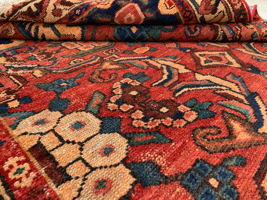6'3 x 4'2 Hand-Knotted Persian Wool Rug - Coral Floral Botanical Design - KBHM-991