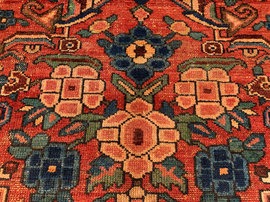6'3 x 4'2 Hand-Knotted Persian Wool Rug - Coral Floral Botanical Design - KBHM-991