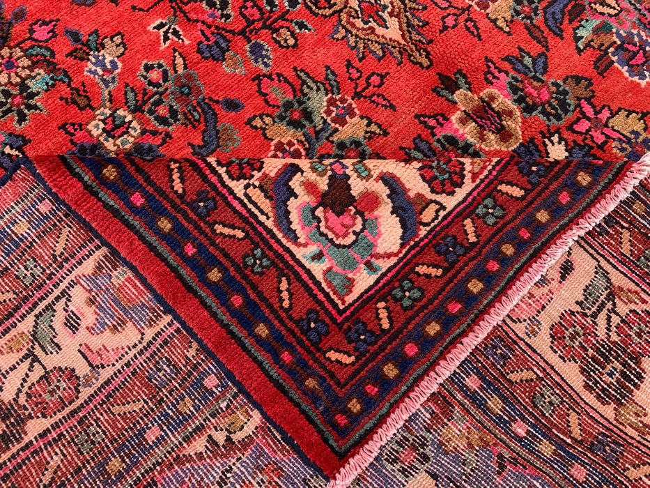 9'10 x 7'1 Hand-Knotted Persian Wool Rug - Coral Floral Medallion Design - KBHM-992