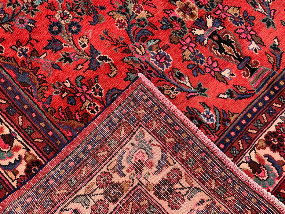 9'10 x 7'1 Hand-Knotted Persian Wool Rug - Coral Floral Medallion Design - KBHM-992