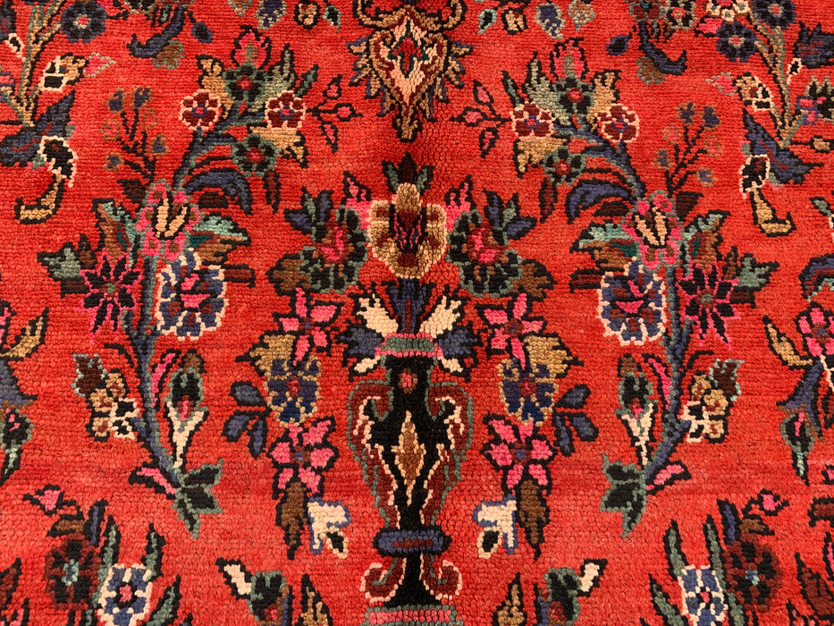 9'10 x 7'1 Hand-Knotted Persian Wool Rug - Coral Floral Medallion Design - KBHM-992
