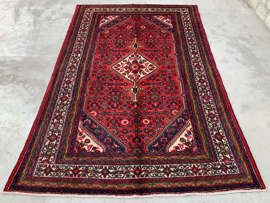 10'2 x 6'10 Hand-Knotted Persian Wool Rug - Red Medallion Design - KBHM-993