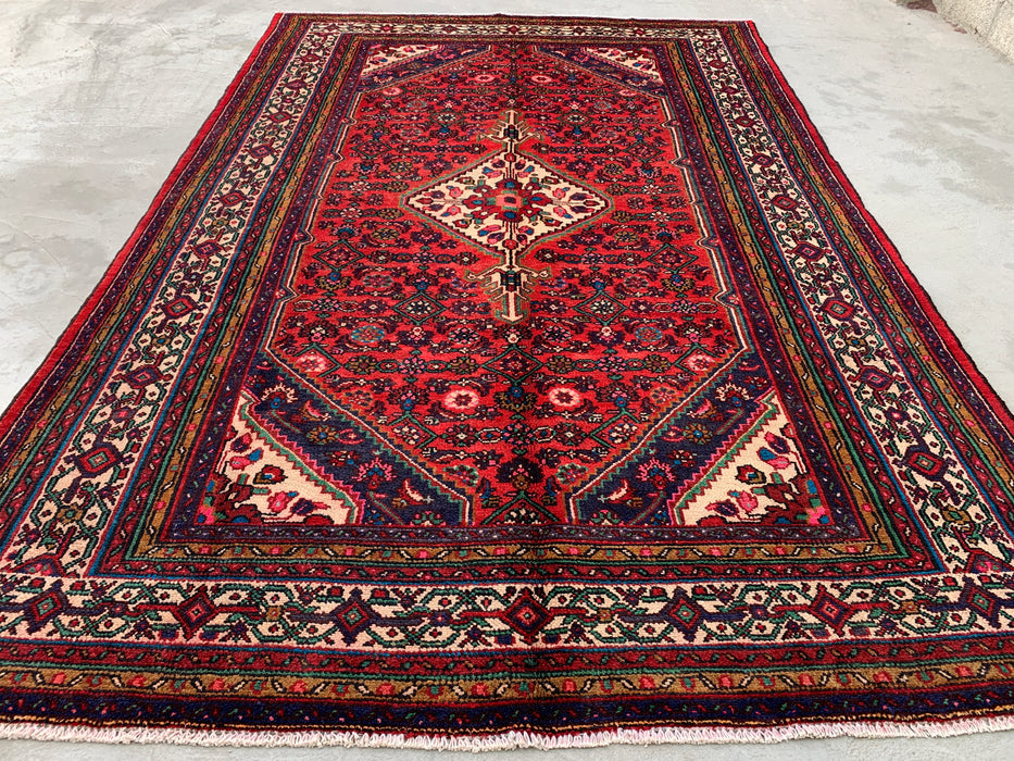 10'2 x 6'10 Hand-Knotted Persian Wool Rug - Red Medallion Design - KBHM-993
