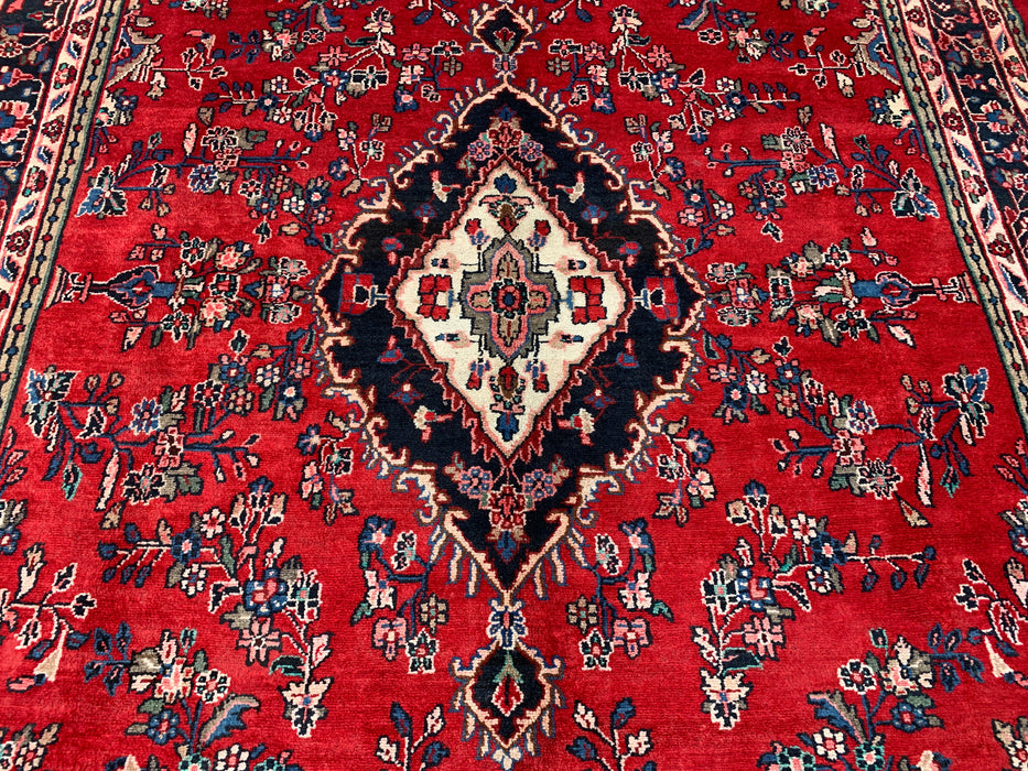 11'8 x 8'9 Hand-Knotted Persian Wool Rug - Red Floral Medallion Design - KBHM-994