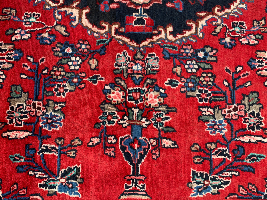 11'8 x 8'9 Hand-Knotted Persian Wool Rug - Red Floral Medallion Design - KBHM-994