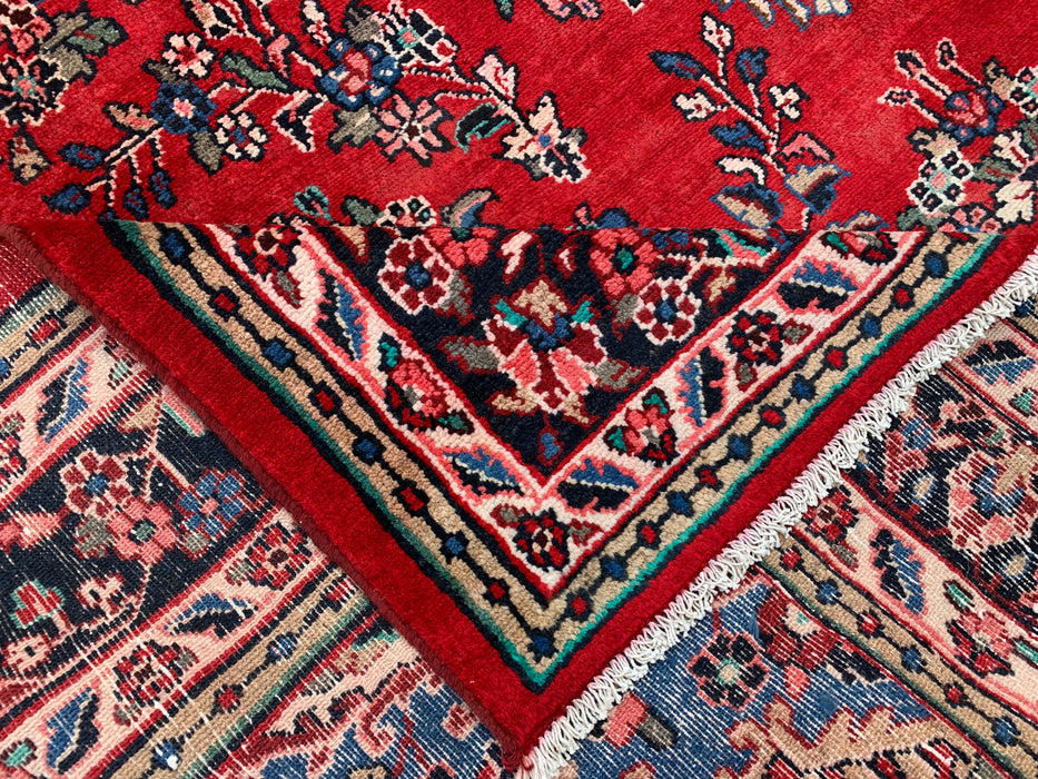 11'8 x 8'9 Hand-Knotted Persian Wool Rug - Red Floral Medallion Design - KBHM-994