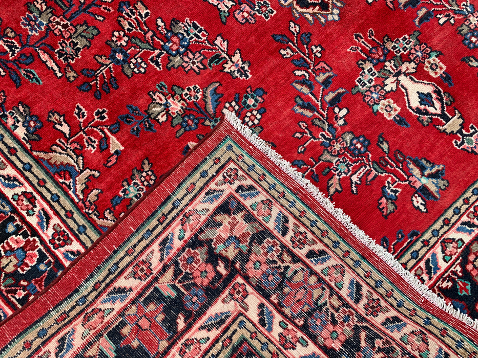 11'8 x 8'9 Hand-Knotted Persian Wool Rug - Red Floral Medallion Design - KBHM-994