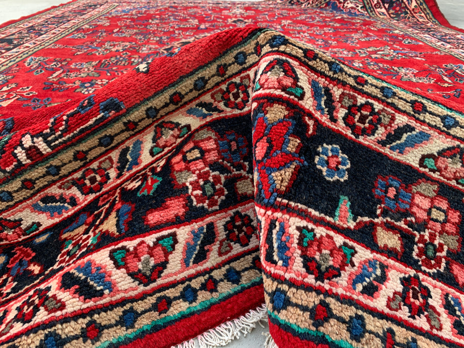 11'8 x 8'9 Hand-Knotted Persian Wool Rug - Red Floral Medallion Design - KBHM-994
