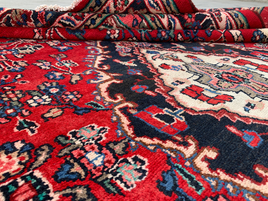 11'8 x 8'9 Hand-Knotted Persian Wool Rug - Red Floral Medallion Design - KBHM-994