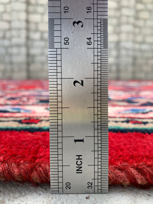 11'8 x 8'9 Hand-Knotted Persian Wool Rug - Red Floral Medallion Design - KBHM-994
