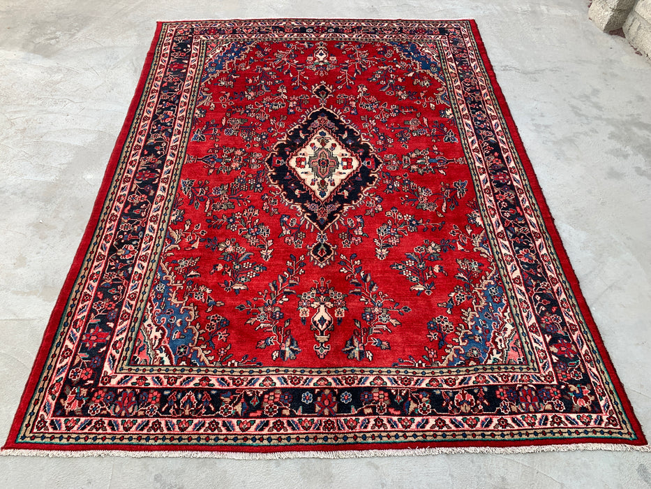 11'8 x 8'9 Hand-Knotted Persian Wool Rug - Red Floral Medallion Design - KBHM-994
