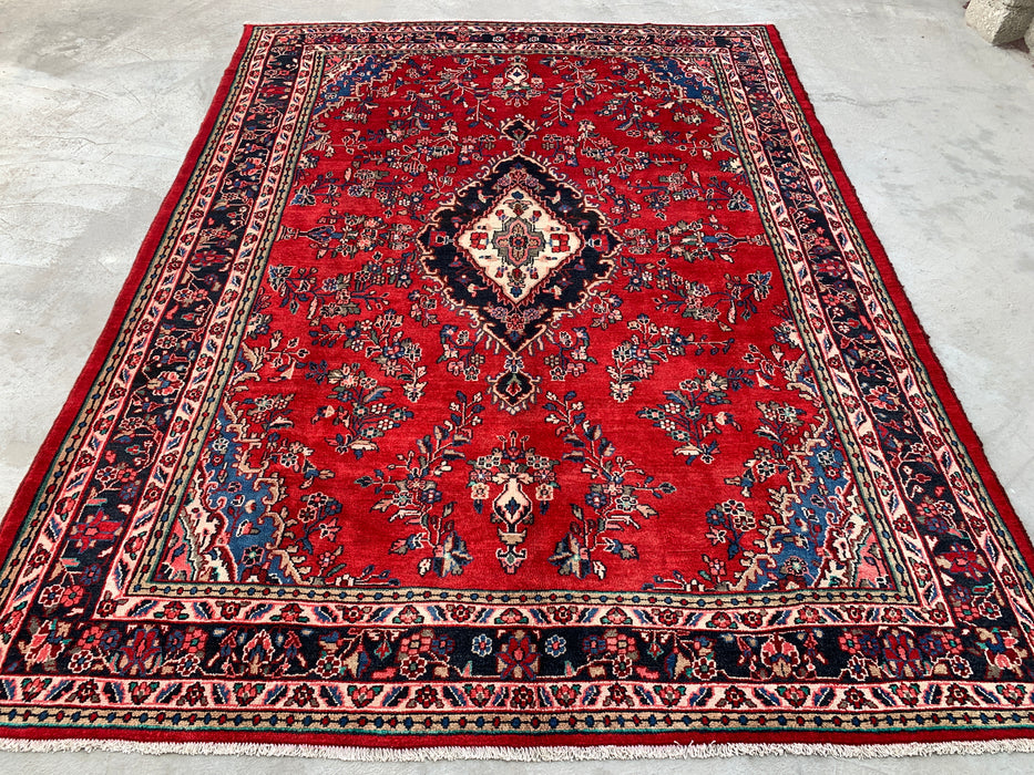 11'8 x 8'9 Hand-Knotted Persian Wool Rug - Red Floral Medallion Design - KBHM-994