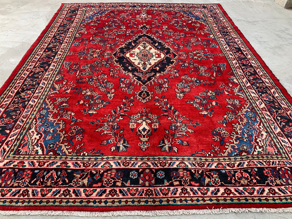 11'8 x 8'9 Hand-Knotted Persian Wool Rug - Red Floral Medallion Design - KBHM-994