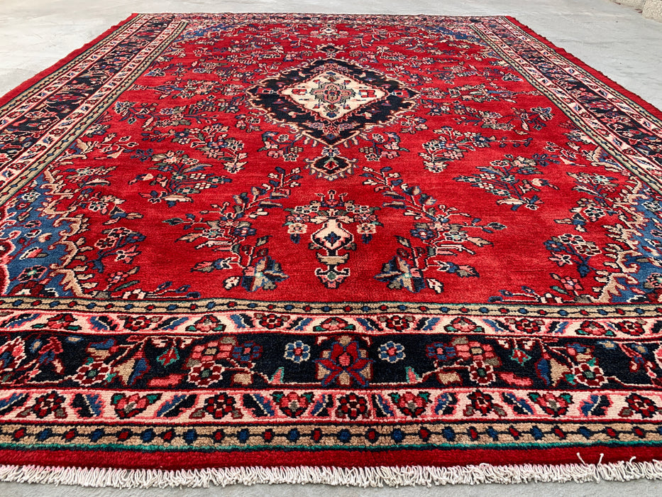 11'8 x 8'9 Hand-Knotted Persian Wool Rug - Red Floral Medallion Design - KBHM-994