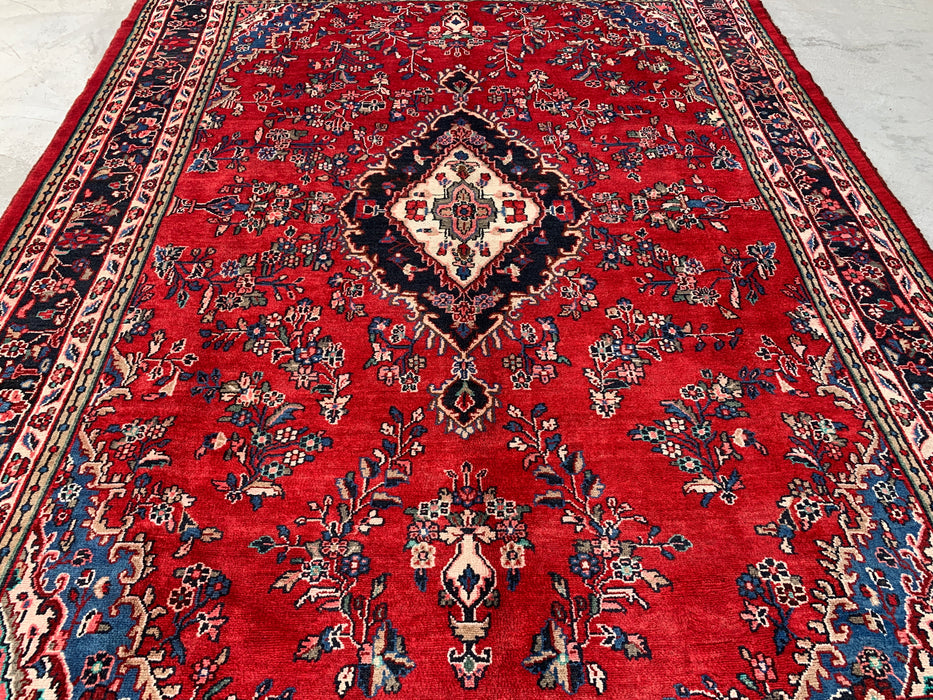 11'8 x 8'9 Hand-Knotted Persian Wool Rug - Red Floral Medallion Design - KBHM-994