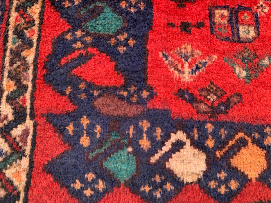 6'4 x 3'11 Hand-Knotted Persian Wool Rug - Red Tribal Medallion Design - KBHM-996