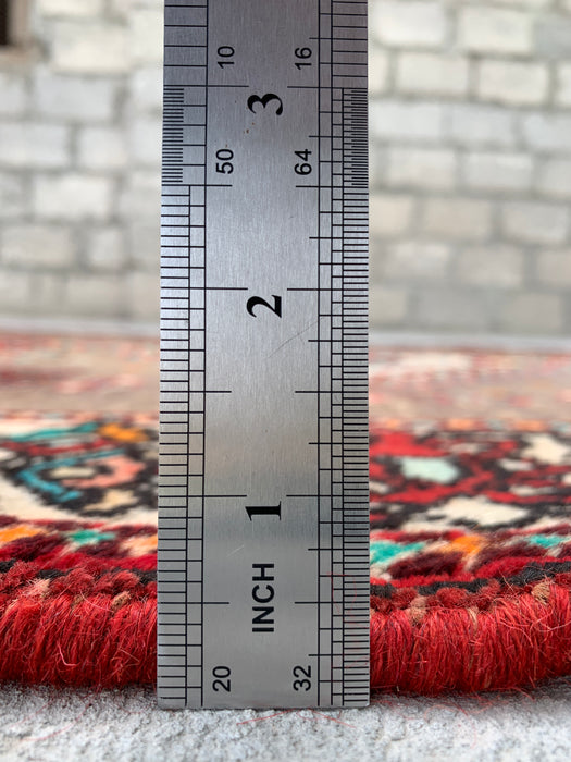 4'10 x 3'5 Hand-Knotted Persian Wool Rug - Taupe Geometric Tribal Design - KBHM-997