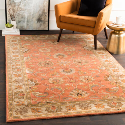 Caesar Handmade Wool Rug — Rust / Burnt Orange | CAE-1124